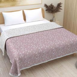 Plarsh Comfort Pink Floral Premium Soft 300 GSM Pure Cotton Reversible Double Bed Dohar-image-75