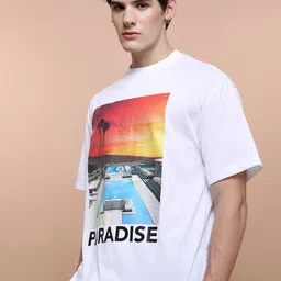 HIGHLANDER Unisex Printed Extended Sleeves Drop-Shoulder Oversized T-shirt-17