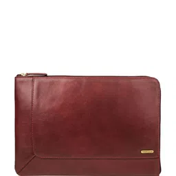 Hidesign Men Red Solid Leather Laptop Sleeve-image-64