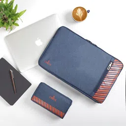 THE CLOWNFISH Solid Laptop Sleeve With Pouch-image-99