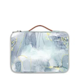 PROBUS Unisex Blue & Grey Printed Laptop Sleeve-53