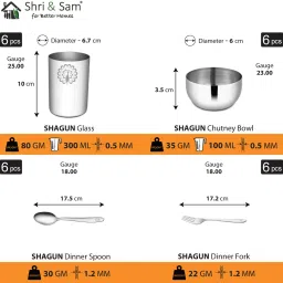 shri & sam Pack of 50 Stainless Steel Laser Printed Peacock Design (Serves 8) Dinner Set image 3