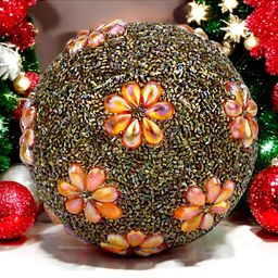 Hind Decor Brown Embellished Handcrafted Christmas Decorative Ball-image-75