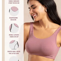 NYKD Solid Wirefree Non Padded Full Coverage Easy-Peasy Slip-On Bra - NYB113 image 4