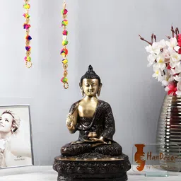Two Moustaches Black Buddha Idol Showpiece-image-5