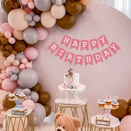 Special You Brown & Peach 48-Pcs Birthday Decor Kit-image-69