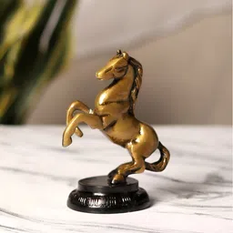 Two Moustaches Uplifted Legs Horse Curio Showpiece-image-25