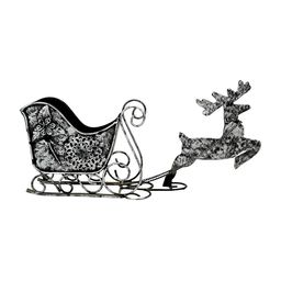 Hind Decor Black Metallic Christmas Reindeer Buggy Figurine-48
