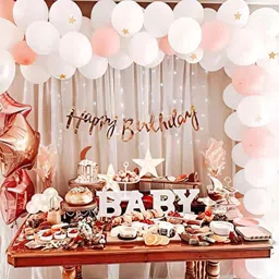 Special You 73 Pieces Rose Gold & White Happy Birthday Festive Decor-13