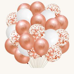 Special You Rose Gold & White 50 Pieces Balloons Festive Decor-image-93