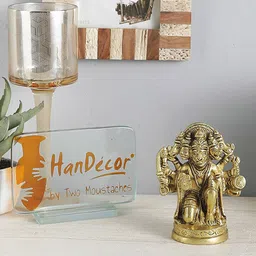 Two Moustaches Gold-Toned Panchmukhi HanumanReligious Idol Showpiece-picture-21