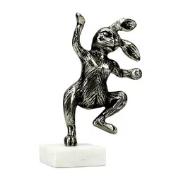 Hind Decor Black Dancing Bunny On Marble Base-image-48