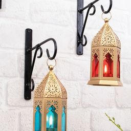 Homesake Set Of 2 Antique Moroccan Lantern Candle Holder-71