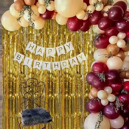 Special You Gold-Toned & Maroon 57Pcs Happy Birthday Decoration Item-image-29