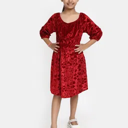 V-Mart Puff Sleeve Fit and Flare Cotton Dress-picture-53