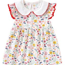 StyleCast x Revolte Girls White Peter Pan Collar Flutter Sleeve Cotton Fit & Flare Dress-image-44