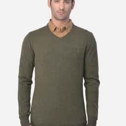 Woods Men Olive Green Wool Pullover-image-53