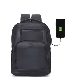 HRX by Hrithik Roshan Unisex Black Backpack with Rain Cover & Reflective Strip-0