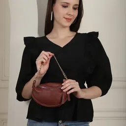 Indian Needle V-Neck Cinched Waist Top-picture-56