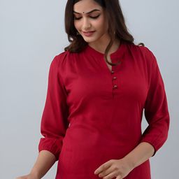 Fab Star Mandarin Collar Puff Sleeve Regular Top-image-79