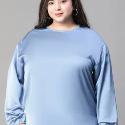 Oxolloxo Plus Size Puff Sleeve Top-image-48