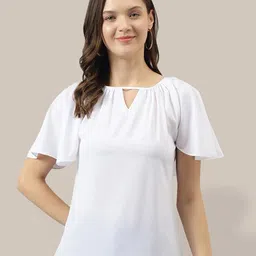 TOOCHKI Keyhole Neck Flared Sleeve Top-picture-49
