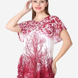 Steele Abstract Printed Round Neck Flutter Sleeve Regular Top-image-97