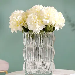 Nestasia Transparent Ribbed Glass Vase-29
