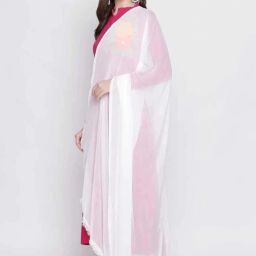 Chiffon Solid White Women Dupatta-image-36