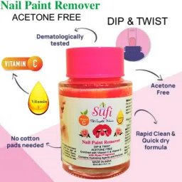 sufi PREMIUM QUALITY Dip & Twist Instant Nail Paint Remover With ROSE & GREEN APPLE Fragrance: - Acetone Free, Enriched with Vitamin C or Vitamin E. image 5