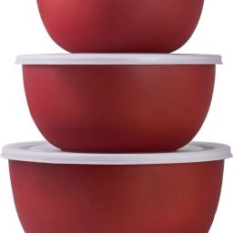 Stainless Steel Storage Bowl Microwave Safe Steel Euro Bowl Set of 3 with lid ( 500 ml, 750 ml, 1250 ml)-18