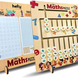 3-in-1 Wooden Math Puzzle Game Educational Board Game for Kids 6+ Years-10