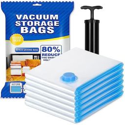 Storage Bags, Reusable Ziplock Vacuum Sealer Bags,Vacuum Storage Bags-5 High Volume Storage Vacuum Bags, Travel Storage Vacuum Bags-image-74
