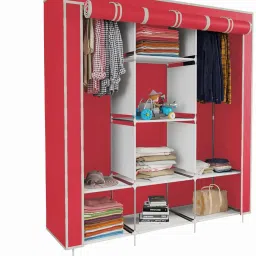 8 Shelf STEEL Foldable Collapsible Wardrobe Storage Organizer Almirah Cloth Rack Carbon Steel Collapsible Wardrobe-image-92