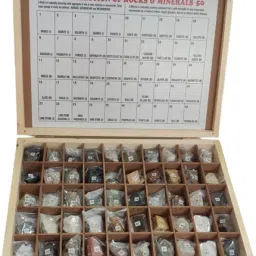 Rock & Minerals (Set of 50) in wooden Box-17