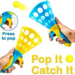 dikuji enterprise Click and Catch Twin Ball Game Indoor Outdoor Toy Set | Pop & Catch Ball image 2