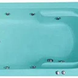 Prestige 4 Ft Portable with Jacuzzi and Back Massage- Cyan Blue Free-standing Bathtub-image-97