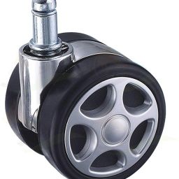 Premium Alloy Twin Caster (Wheels) for Office Chairs / Furniture (Chrome Silver and Black Color) - (Set of 5) Pieces Swivel Furniture Caster-image-41