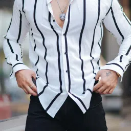 Men Regular Fit Printed Mandarin Collar Casual Shirt-image-22