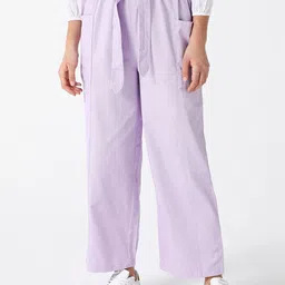 Pepe Jeans Women Flared High Rise Cotton Parallel Trousers-image-25