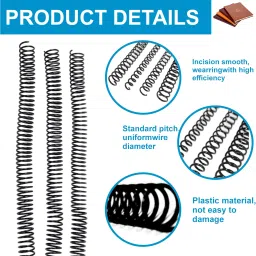 DUPLEX TONER CARTRIDGE Spiral Binding (42MM) Black Heavy Quality Plastic Spiral Ring/Coil/Loop Manual Ring Binder image 4