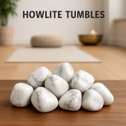 HOWLITE TUMBLE STONE 100 GRAM Polished Angular Crystal Stone-15