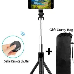 BUFONA Monopod Holder Tripod 3In1 Bluetooth Selfie Stick Stand with BT Remote+Carry Bag Single Gimbal for Mobile-32