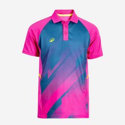 Kids' Cricket Polo CP 500 JR Magenta Short Sleeve-image-8