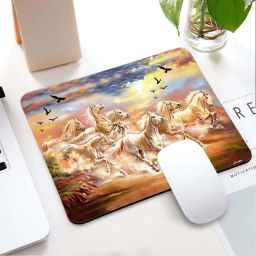 FirseBUY Gaming Mouse Pad Custom, White Running Horse Printed Mousepad image 3