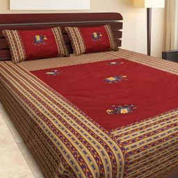 Bombay Spreads Maroon Floral 180 TC King Bedsheet with 2 Pillow Covers-image-15