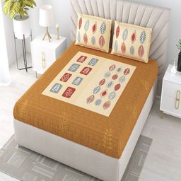 Bombay Spreads Yellow Floral 180 TC King Bedsheet with 2 Pillow Covers-image-18