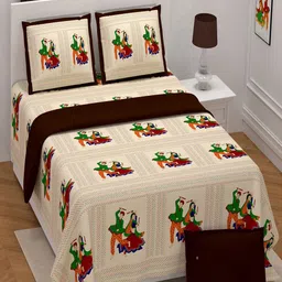 Bombay Spreads Brown Floral 180 TC King Bedsheet with 2 Pillow Covers-image-37