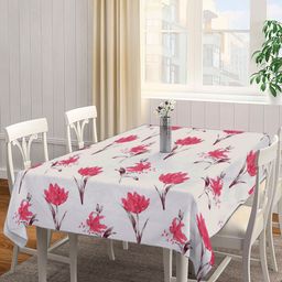 Arrabi Beige Floral Printed 6-Seater Rectangle Table Cover-19