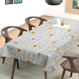 Arrabi Beige & Black Geometric Printed 6-Seater Table Cover-picture-24
